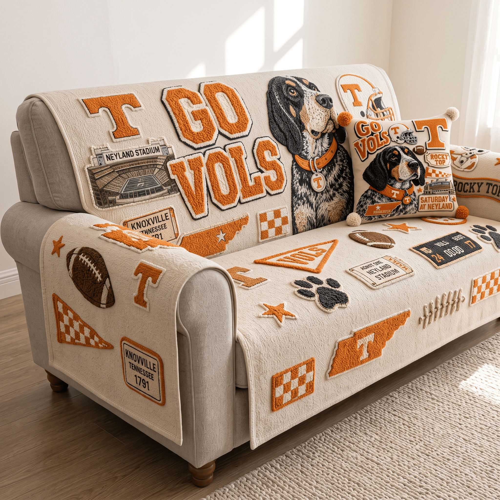 TVF Tufted Sofa Cover & Pillow Set HTTT