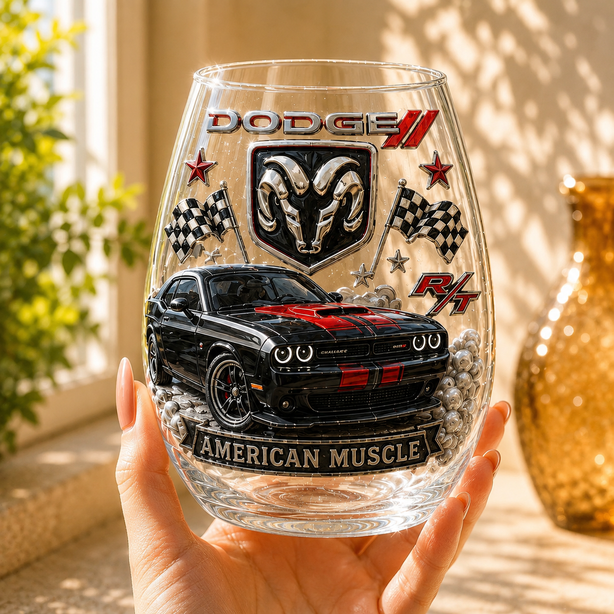 Premium DODGE Wine Glass Cup TTN
