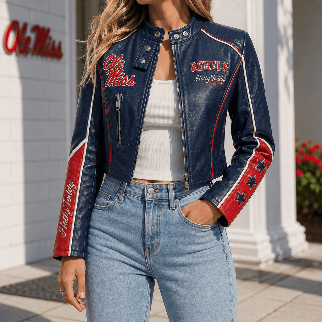 Premium OMR Cropped Leather Zipper Jacket TNSM