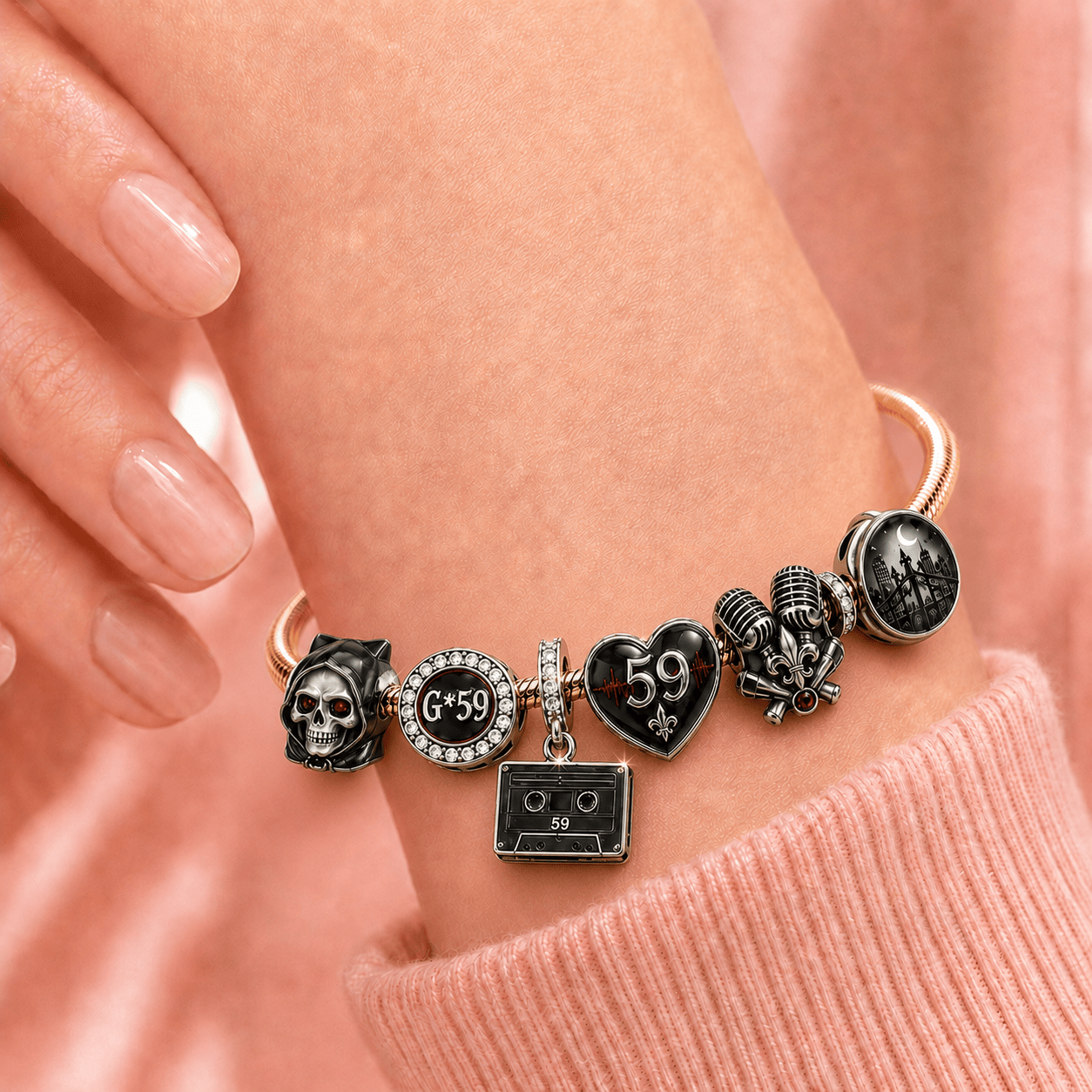 SCB Silver Charm Bracelet Set TMH