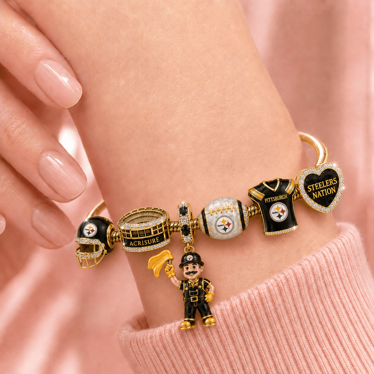 PBS Gold Charm Bracelet Set TMH