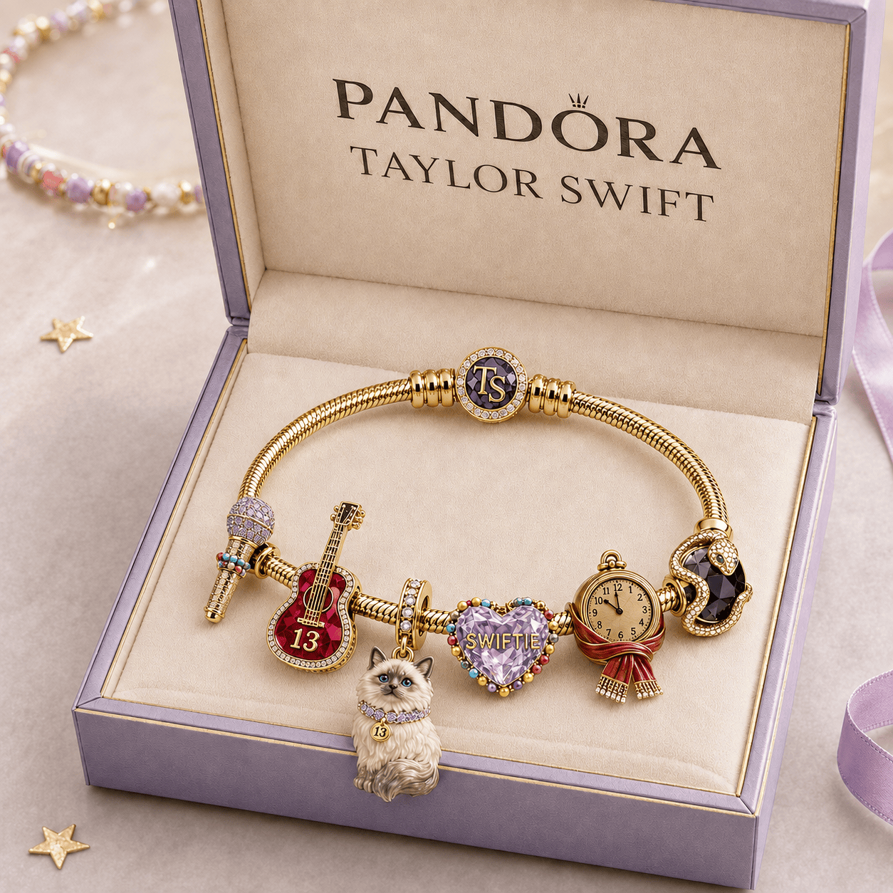 TLSW Gold Charm Bracelet Set TMH