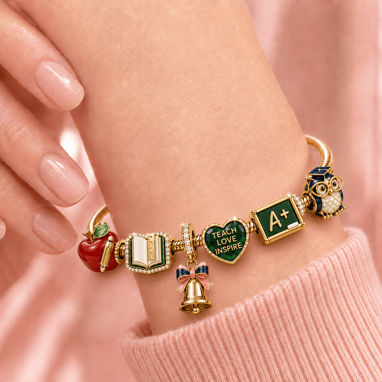 TEA Gold Charm Bracelet Set TMH