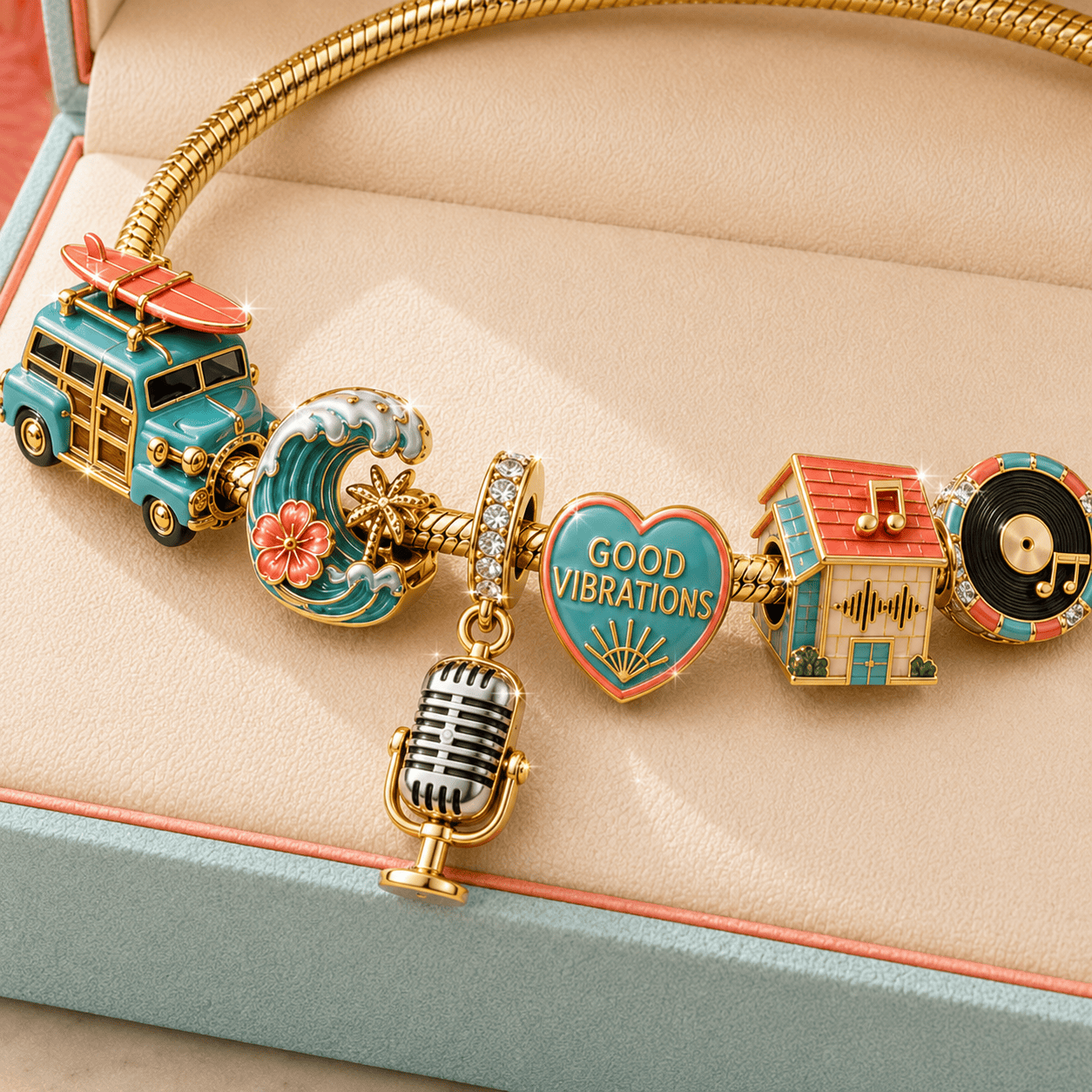 TBY Gold Charm Bracelet Set TMH