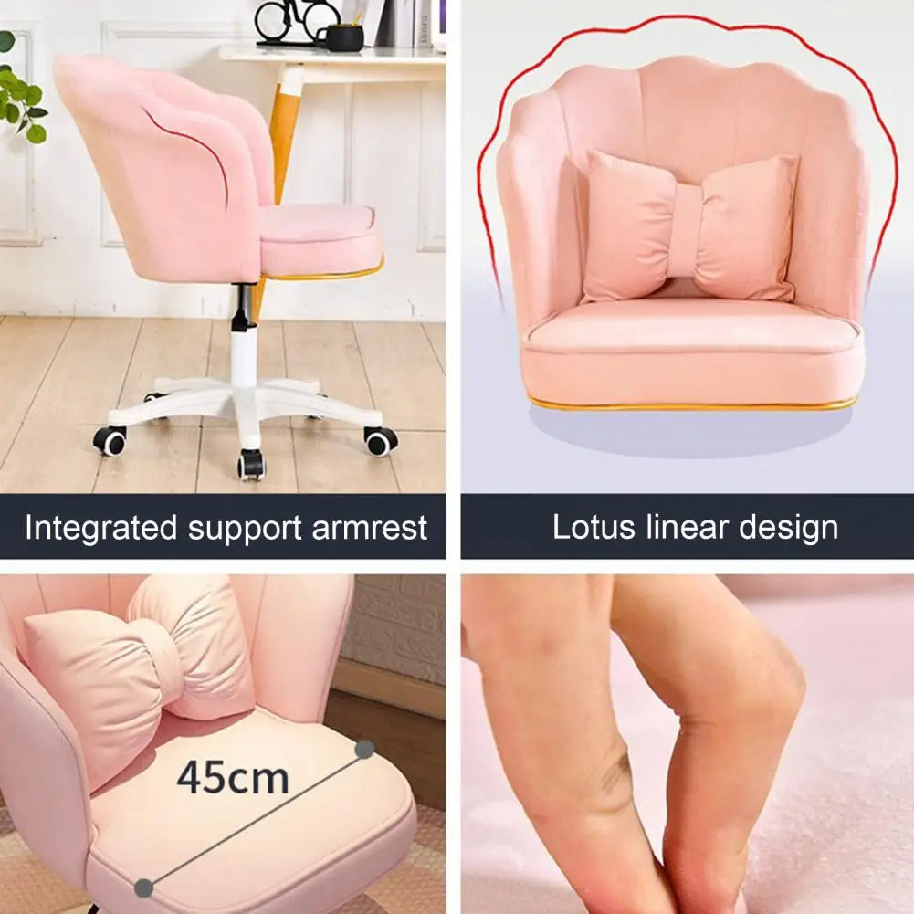 Flower Chair Petal Design Office Chair Height Adjustable Swivel Chair with Soft Faux Leather Cushion 360-degree for Office